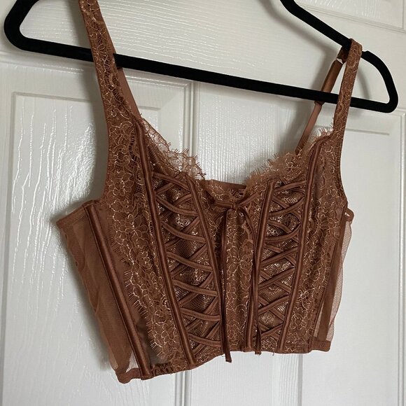 victoria's secret brown lace corset top - Picture 3 of 5